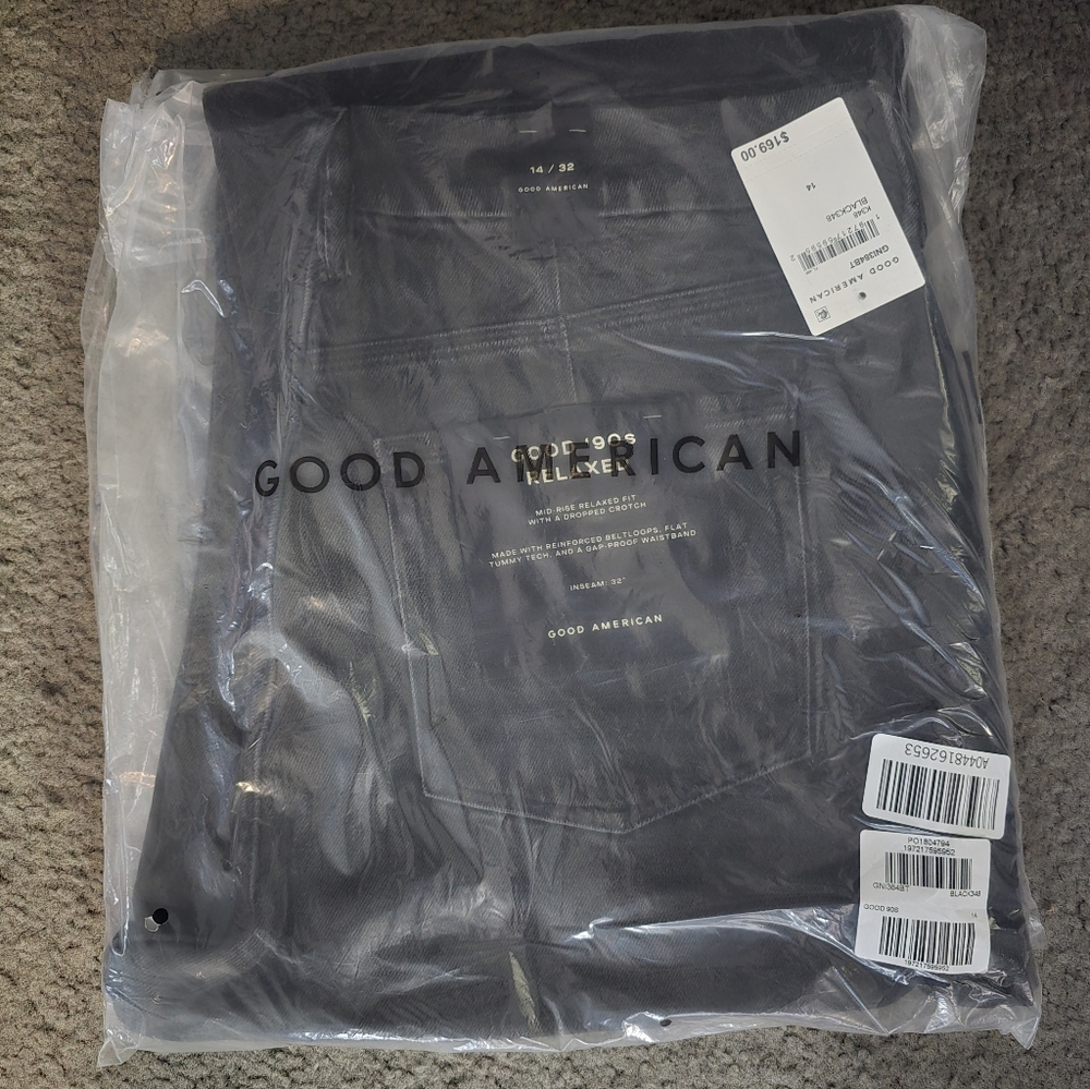 NWT Good American Good 90s Relaxed Jeans - Size 14 Black - Picture 4 of 7